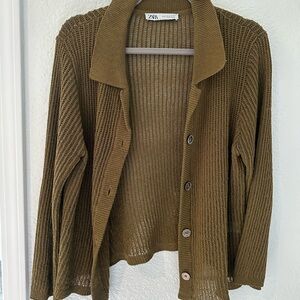 Zara Olive Green Women's Sweater